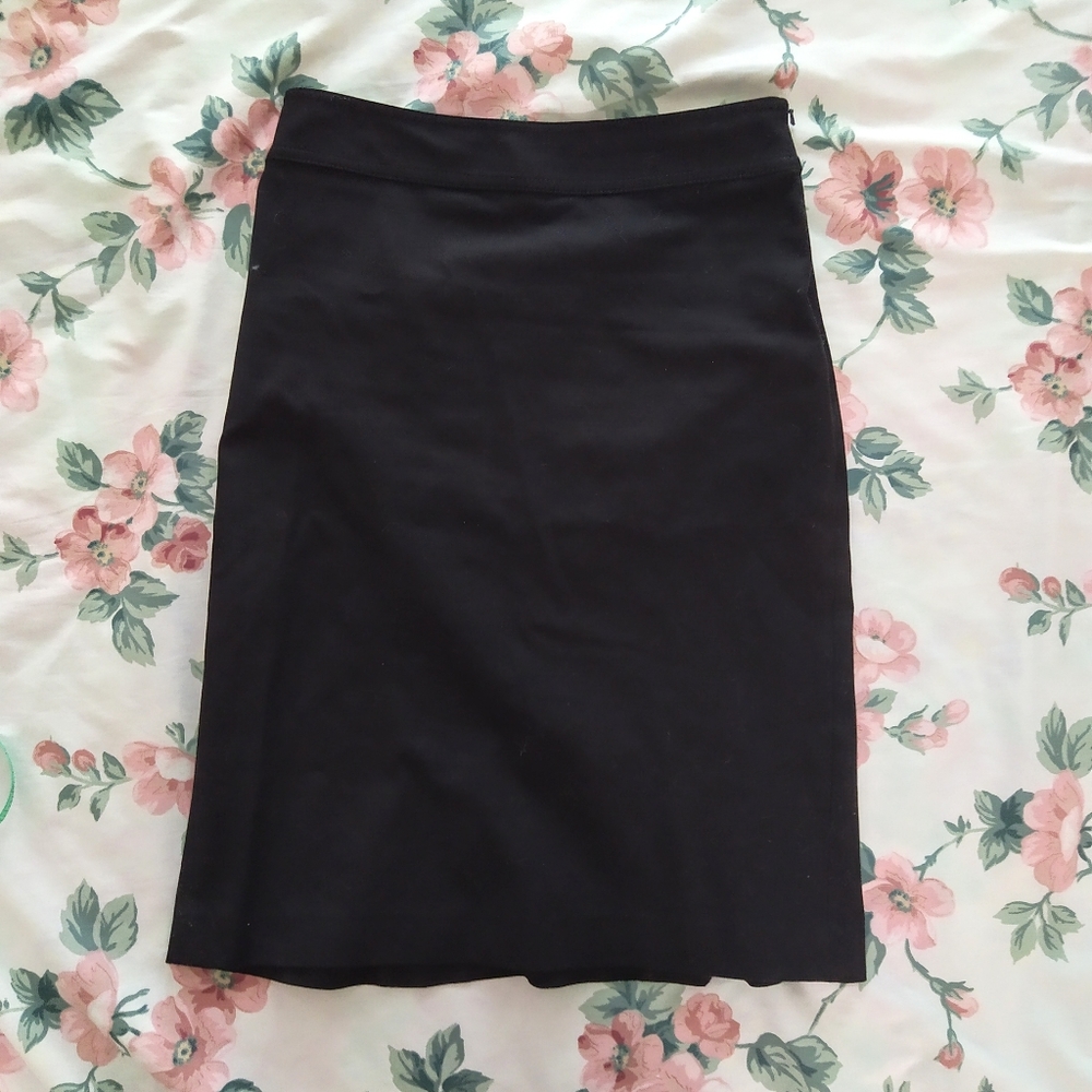 Black Midi Bodycon Stretchy Skirt Office Work